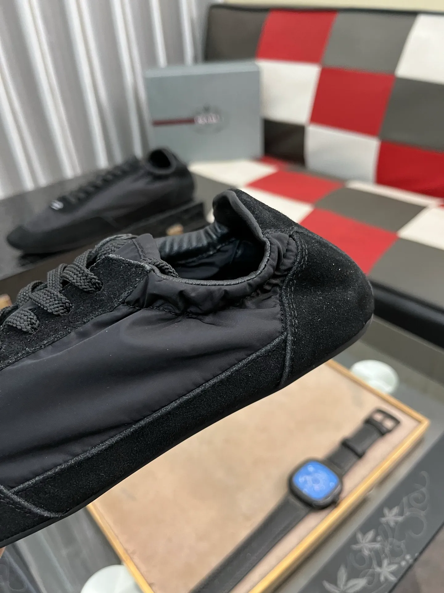 Men's shoes 💰500⌚️⌚️【PRADA】Prada - high-end quality original order 🔍🔍🔍 casual sports shoes - Upper: 🔝Nappa calfskin, brand high mercerized canvas, shoe body brand metal fasteners, tongue silk screen brand logo - Lining: water-dyed cowhide - Outsole: ultra-light TPU foam; molded outsole -Ultra-high quality control and fine workmanship: outstanding (high-end, extravagance, class) -Size: 38-446️⃣colors available